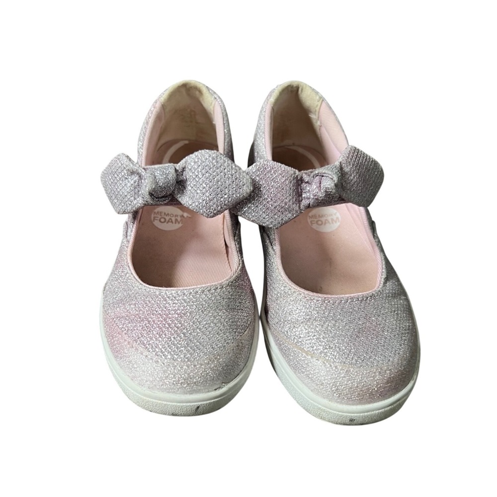 Stride Rite SR Selena Pink Glitter Mary Jane Bow Flats Kids Size 10.5M CG041601